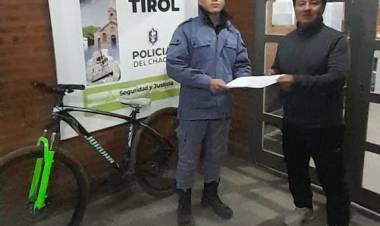 RECUPERARON UNA BICICLETA VALUADA EN 500 MIL PESOS 