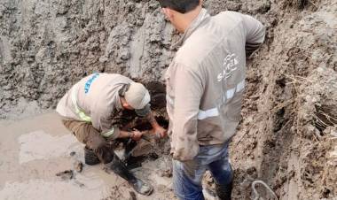SE REPARÓ EN 3 TRAMOS EL PRIMER ACUEDUCTO, SIN PARALIZAR LA IMPULSIÓN DE AGUA POTABLE