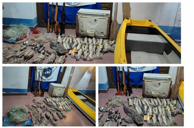 JUAN JOSÉ CASTELLI: INTERCEPTARON A DOS CIUDADANOS QUE TRASLADABA VARIOS PESCADOS Y ARMAS DE FUEGO