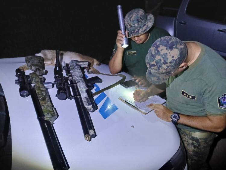 DOS RIFLES Y UN ANIMAL SILVESTRE SECUESTRADO A CAZADORES